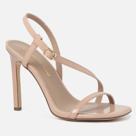Enzo Angiolini Heels Strappy Ankle Strap Sandals Sandira Nude Leather SZ 9 - Picture 5 of 14